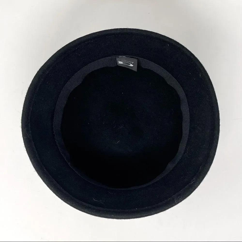 August 100% Wool Black Felt Cloche or Fedora